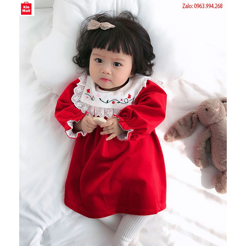 Đầm Nhung diện Tết Cho Bé Gái - chính hãng Vlinder