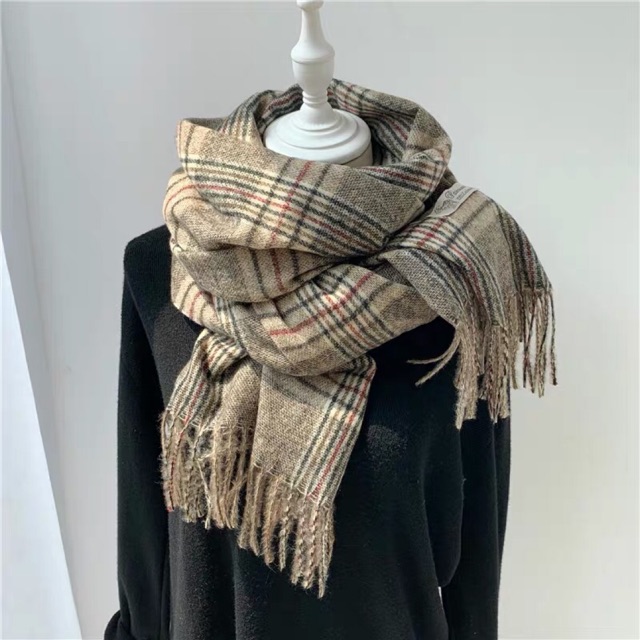 Khăn choàng cổ mùa đông kẻ caro Khăn choàng ấm áp Khanturban.vn