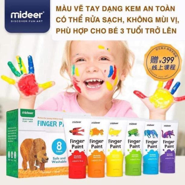 Set 8 Màu Vẽ Tay - Finger Paint Hãng Mideer toygarden