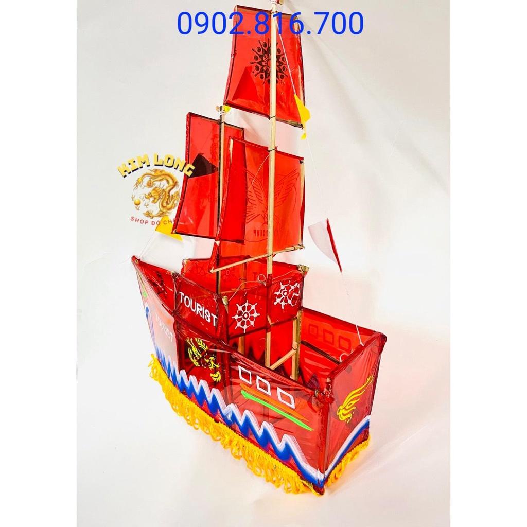 Đồ chơi lồng đèn trung thu truyền thống - Lồng đèn kiếng hình CHIẾC THUYỀN tặng 5 đèn cầy