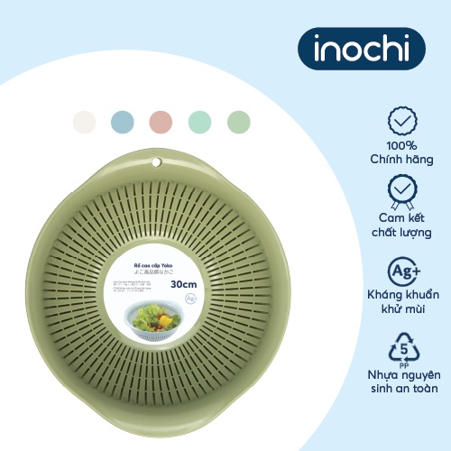 Bộ thau rổ cao cấp Inochi - Yoko 23/30/35cm (Nhiều màu)