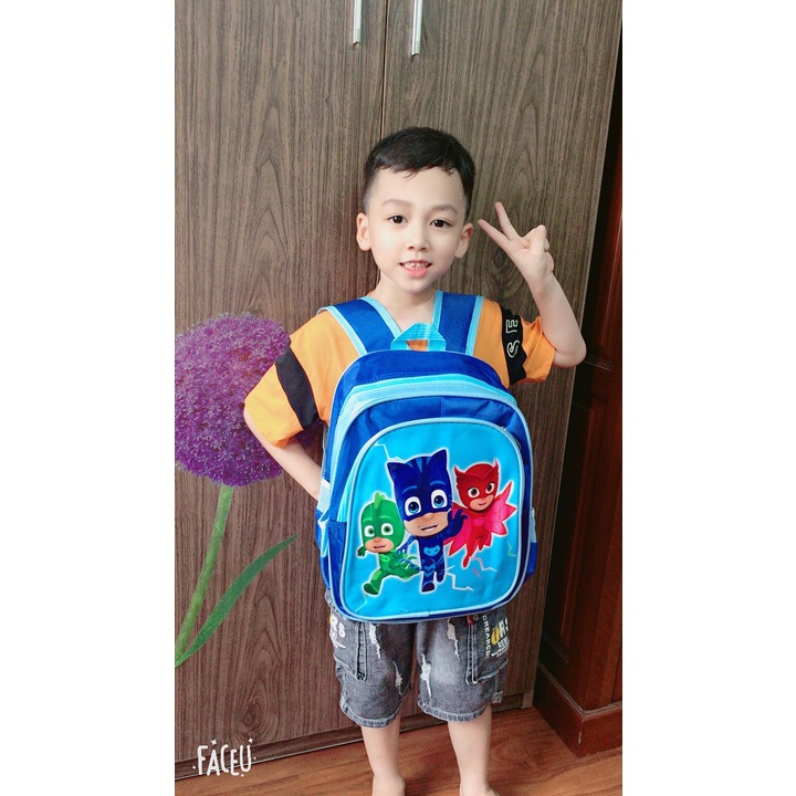 Balo cặp xách siêu nhẹ cho bé trai bé gái đi học mầm non mẫu giáo, in hoạt hình dễ thương size 34cm BALO-39