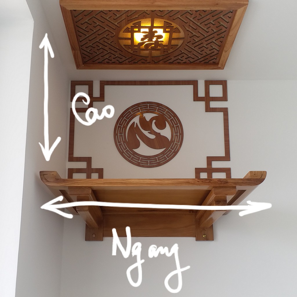 Viền chỉ bàn thờ treo tường, tủ thờ, án gian vách phòng thờ - Nên trang trí bàn thờ kèm tấm chống ám khói