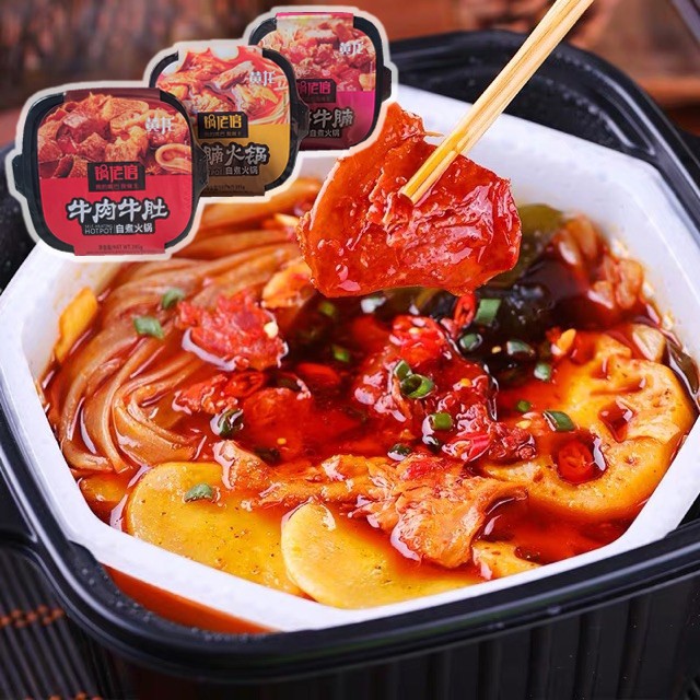 Lẩu tự sôi Huang Long HotPot 395gram - lẩu lười các vị bò cay tê siêu hot hit