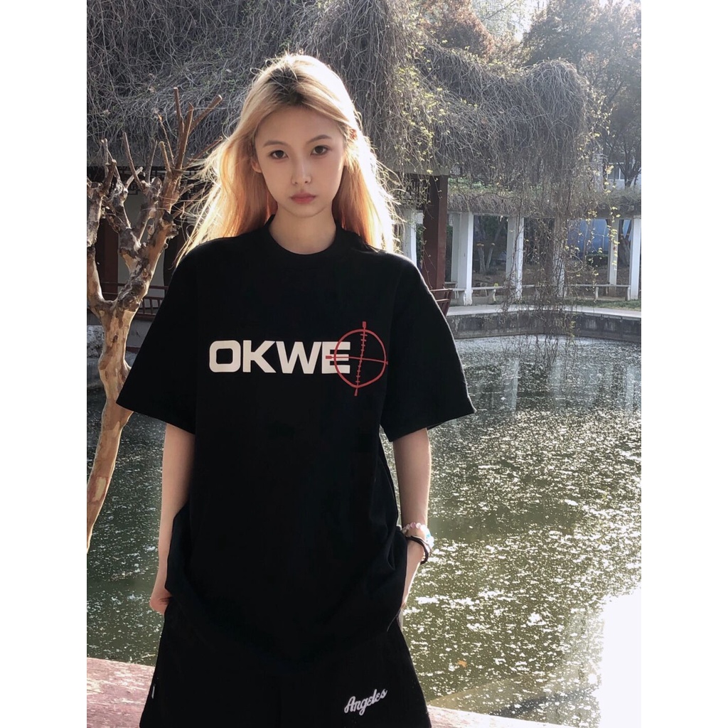 Áo thun XIAOZHAINV tay ngắn cổ tròn 2 màu sắc tùy chọn in chữ cái phong cách hip hop cổ điển năng động