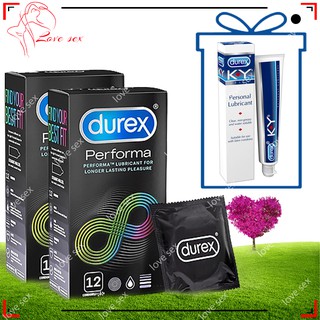 [ HÀNG REAL _TẶNG GEL KY ] 2 Hộp Bao Cao Su Durex Performa || Chống Suất Tinh Sớm, Ôm Sát, Siêu Mỏng