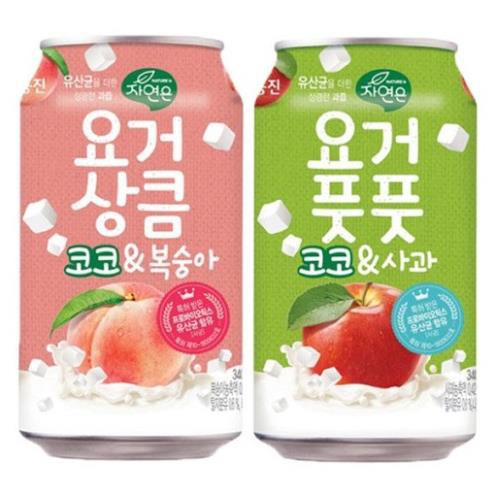 ( Bán sỉ ) Lốc 6 lon Nước soda Woongjin có thạch lon 340ml