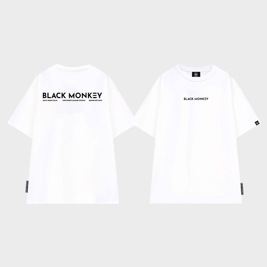 Áo thun LocalBrand tay lỡ form rộng nam nữ unisex cotton 4 chiều BLACK MONKEY DAILY BASIC SEASON 1