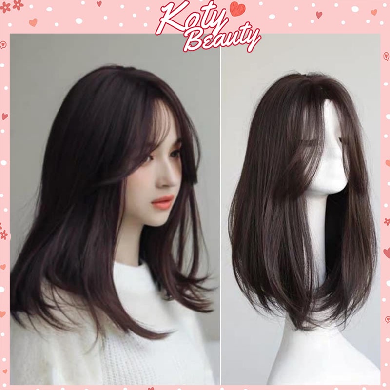 Tóc giả nữ nguyên đầu phong cách Hàn Quốc, tóc giả cả đầu thẳng mái hất Koty Beauty TG81