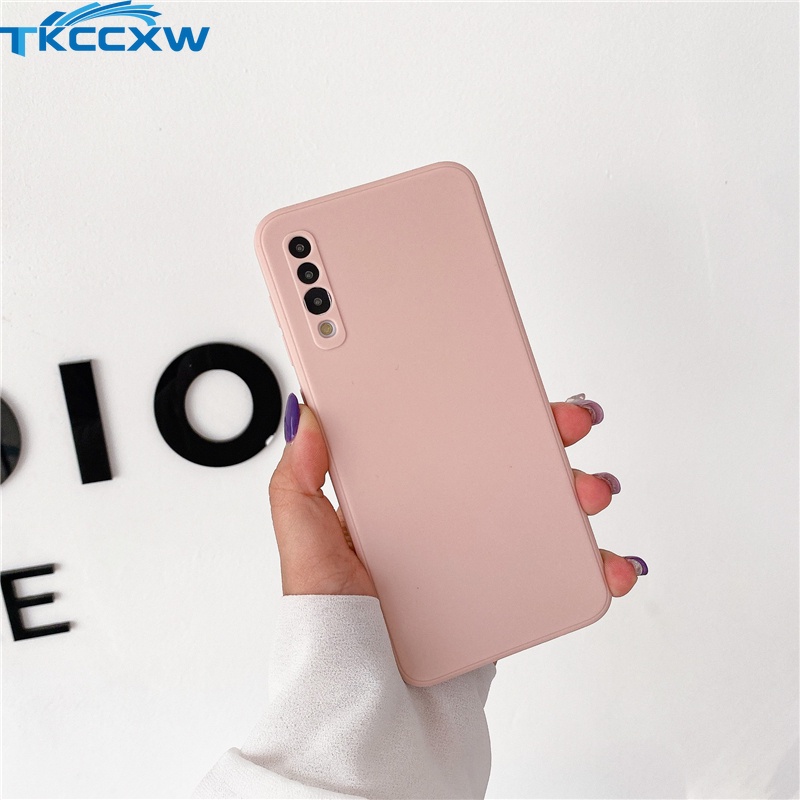 Ốp điện thoại Tpu dẻo màu kẹo ngọt đơn giản cho Samsung Galaxy A12 M12 A02 M02 A02S A82 A21S