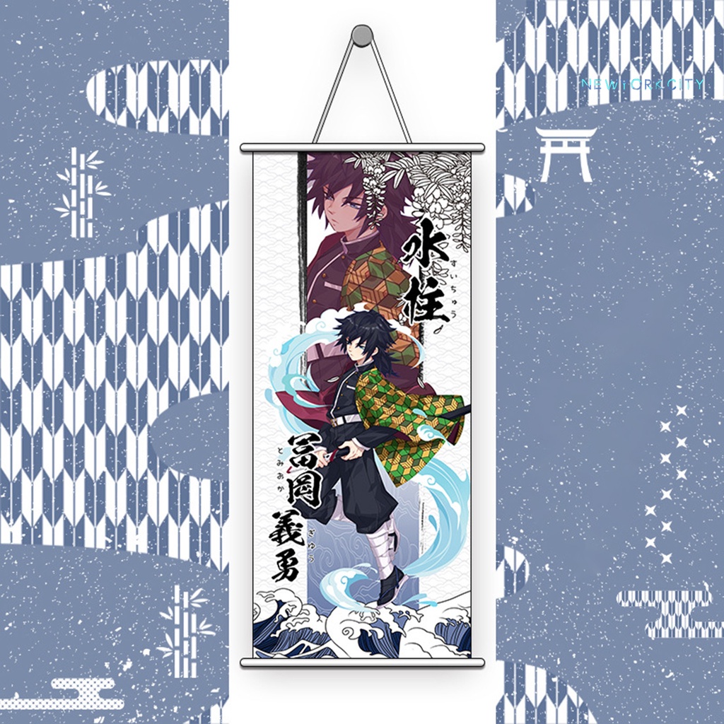 Tranh Cuộn Treo Tường Trang Trí Hình Demon Slayer
