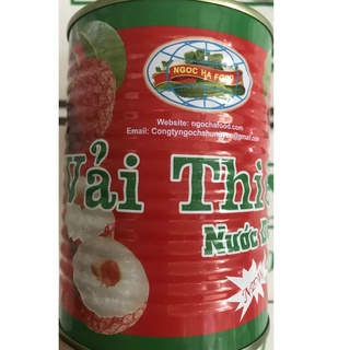 Vải Thiều Ngâm Nước Đường Đóng Lon 565g - NGỌC HÀ