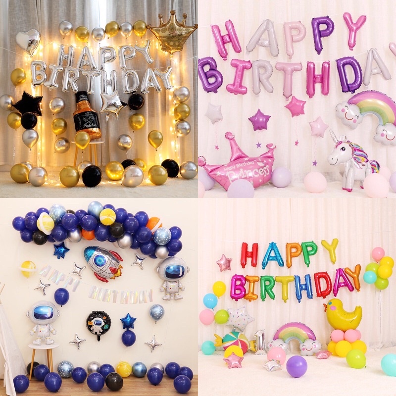 COMBO Bóng Trang Trí Sinh Nhật/Tiệc/Thôi Nôi cho bé và người lớn theo đủ phong cách Sang trọng/Cute/Hàn Quốc