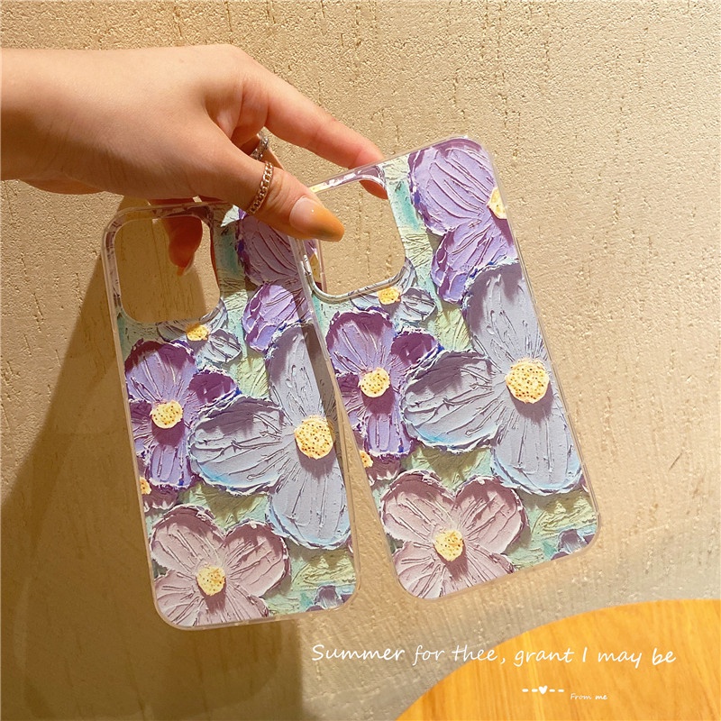 Ốp Điện Thoại Silicone In Họa Tiết Tranh Sơn Dầu Cho iphone 7 8 Plus 13 12 Mini 11 Pro XS Max X XR