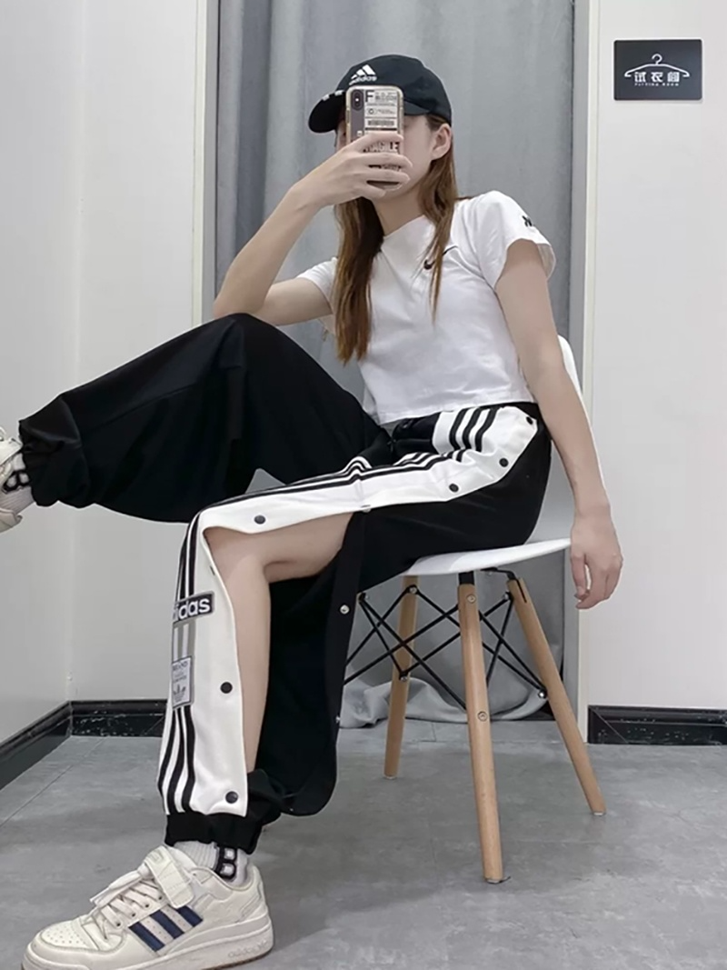 Adidas Men's and Women's Retro Button Casual Pants Sports Button Pants Straight Pants | BigBuy360 - bigbuy360.vn