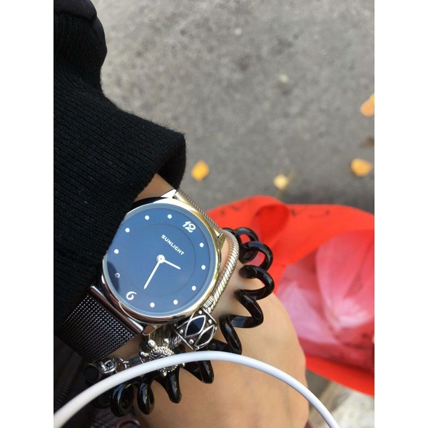 Đồng hồ nữ SUNLIGHT mặt xanh navy quai mesh