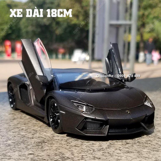 Xe Mô Hình Kim Loại Tỉ Lệ 1:24 -  Lambo Aventador - Welly - Đen Nhám - 8299de