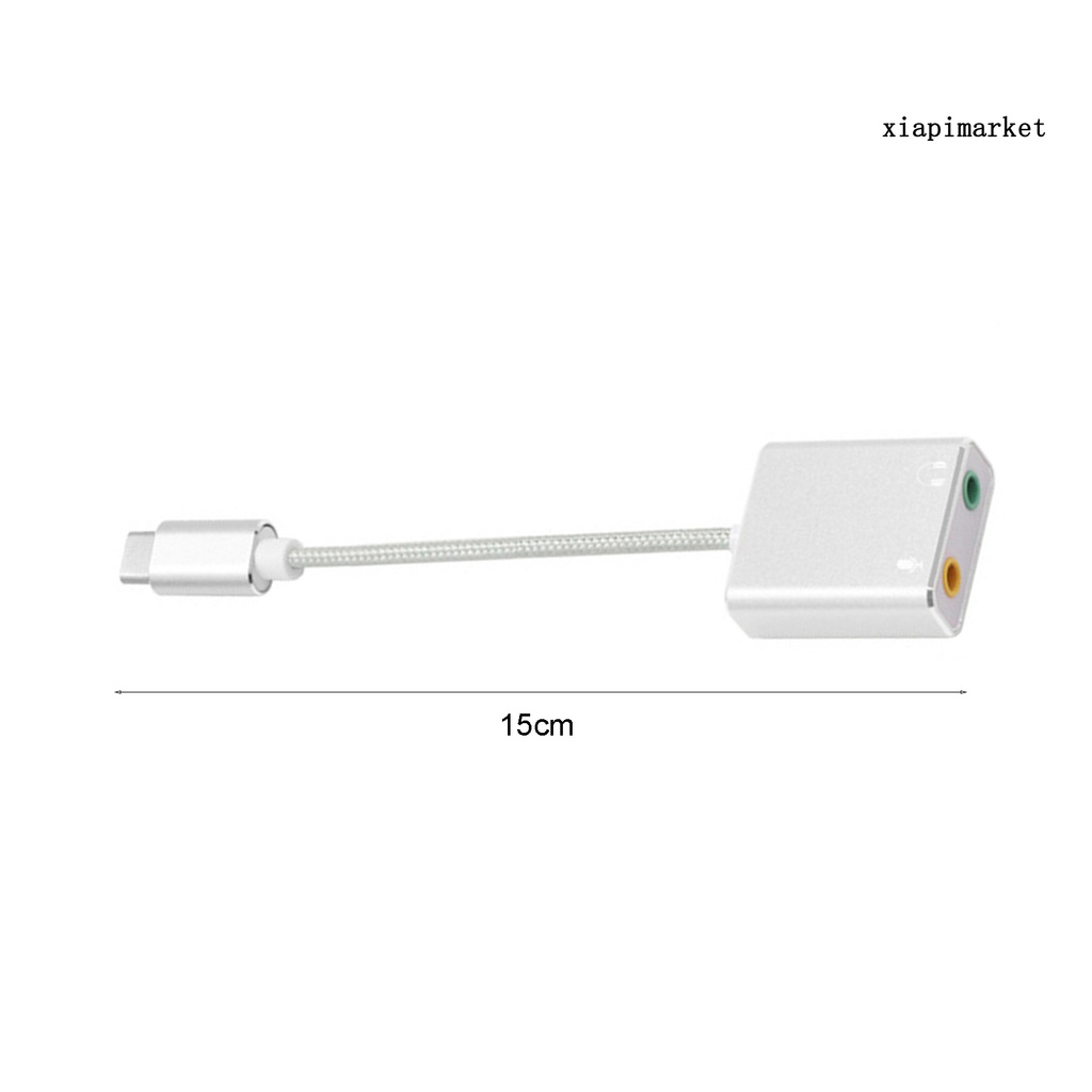 Đầu Chuyển Đổi Thẻ Âm Thanh Usb Type C Sang Aux Jack 3.5mm 7.1 Cho Máy Tính