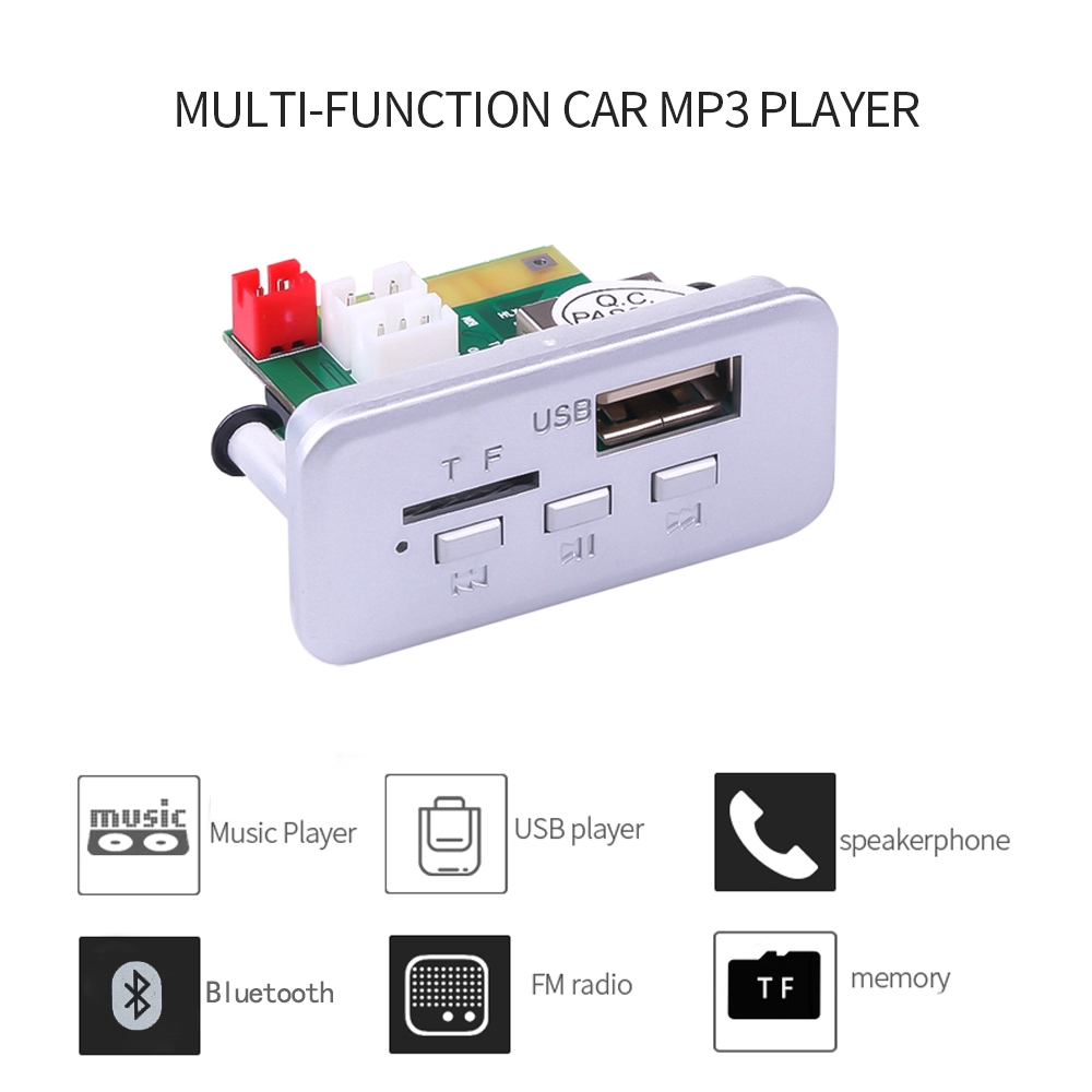 Mô-đun giải mã tín hiệu Bluetooth 5.0 cho máy nghe nhạc Mp3 hỗ trợ thẻ nhớ TF FM 12V