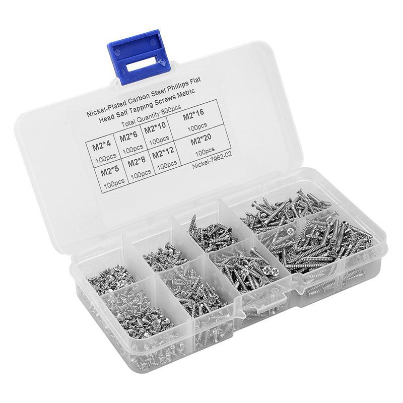 Hộp 800 vít tự khóa M2 bằng thép không gỉ chất lượng cao