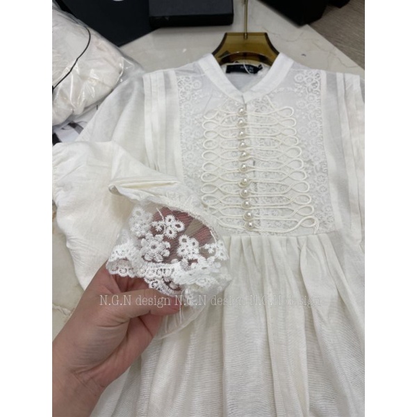 Váy đũi babydoll tay viền ren