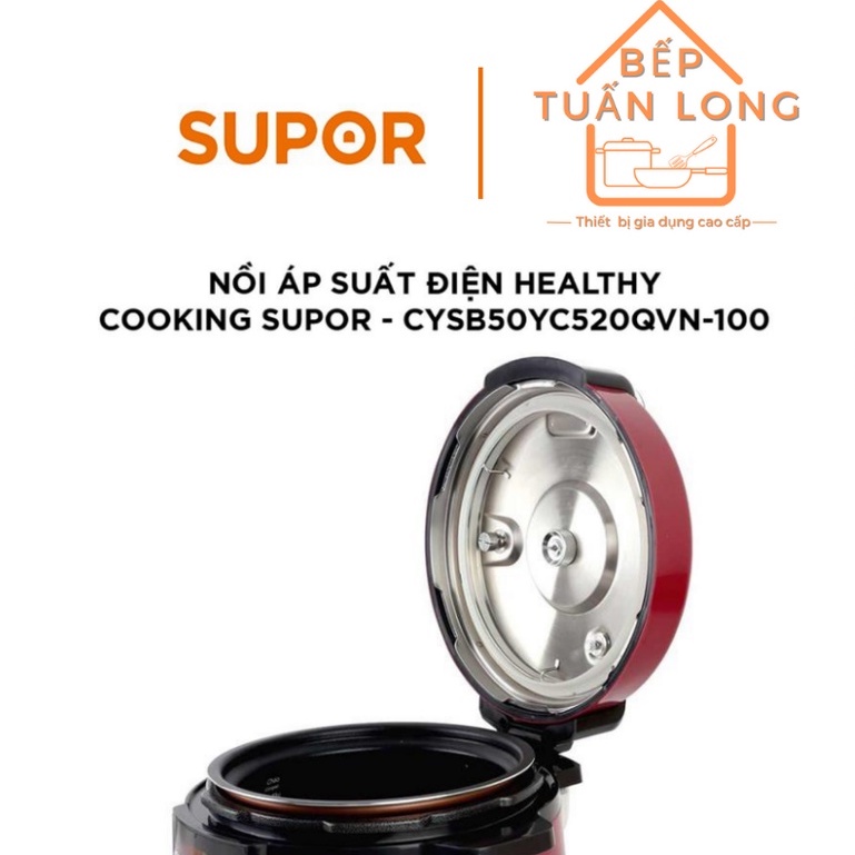 Nồi Áp Suất Điện SUPOR CYSB50YC520QVN-100, 5L, 1000W Lòng Niêu- Hàng Chính Hãng Bảo Hành 12 Tháng