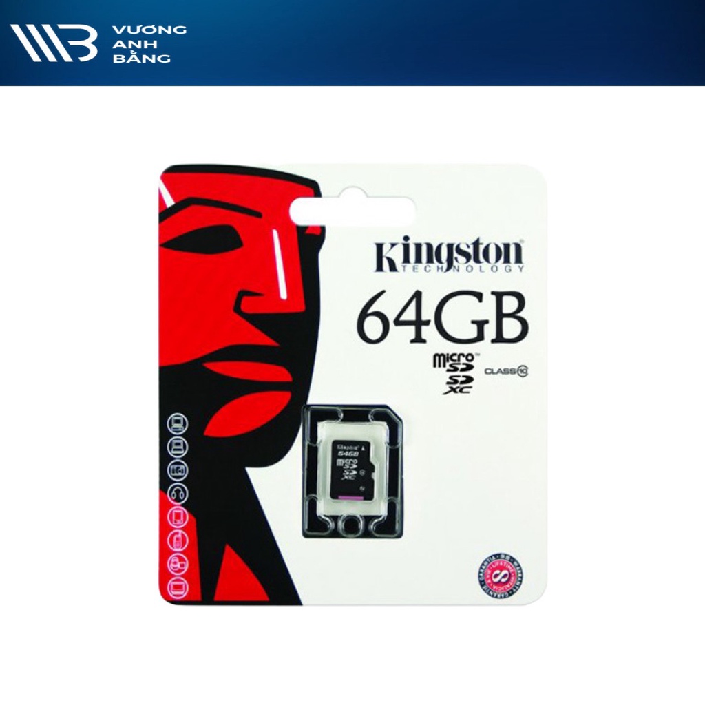 Thẻ nhớ MicroSD 32G 64G 128G KINGSTON 100R Box Class10 U1 100MB/s - Hàng Chính Hãng
