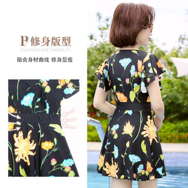 Bikini trung niên, áo tắm liền thân cho mẹ, đồ bơi trung niên, đồ đi biển cho mẹ | BigBuy360 - bigbuy360.vn