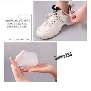 02 Miếng Lót Giày Tăng Chiều Cao Loại có đệm khí | Vớ silicon đệm gót chân tăng chiều cao 3cm
