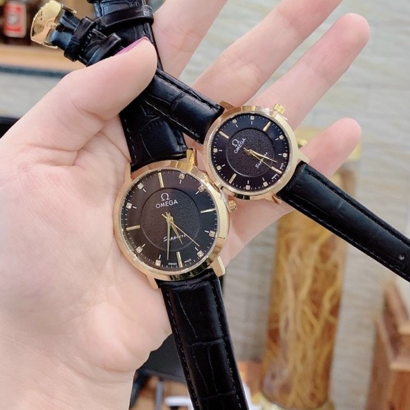 Đồng hồ Nam (nữ) Omega day da, chống xước, chống nước - Đồng hồ Omega - Bảo hành 12 tháng fullbox