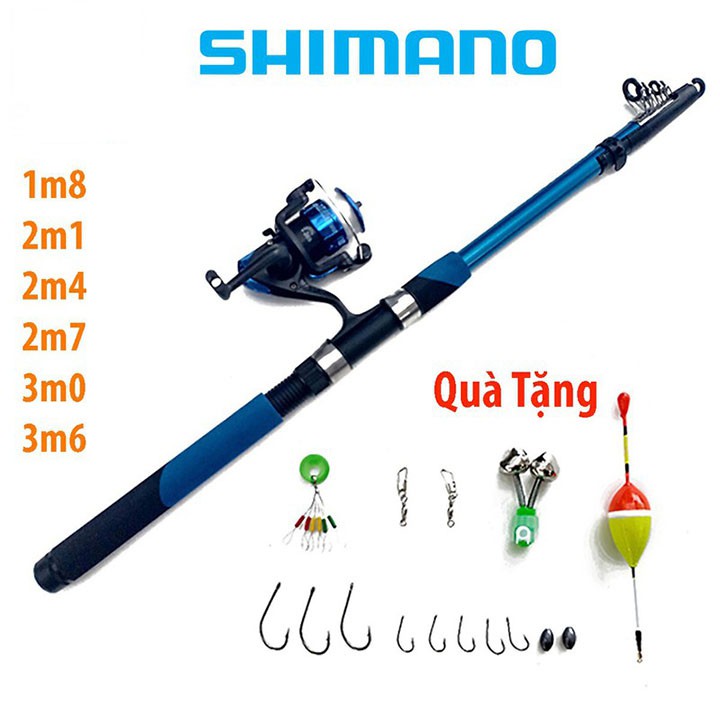 Bộ Cần Câu Máy Shimano Từ 1M8 Đến 3M6, Chất Liệu Cao Cấp, Độ Bền Cao, Dễ Dàng Sử Dụng Tặng Kèm Phụ Kiện