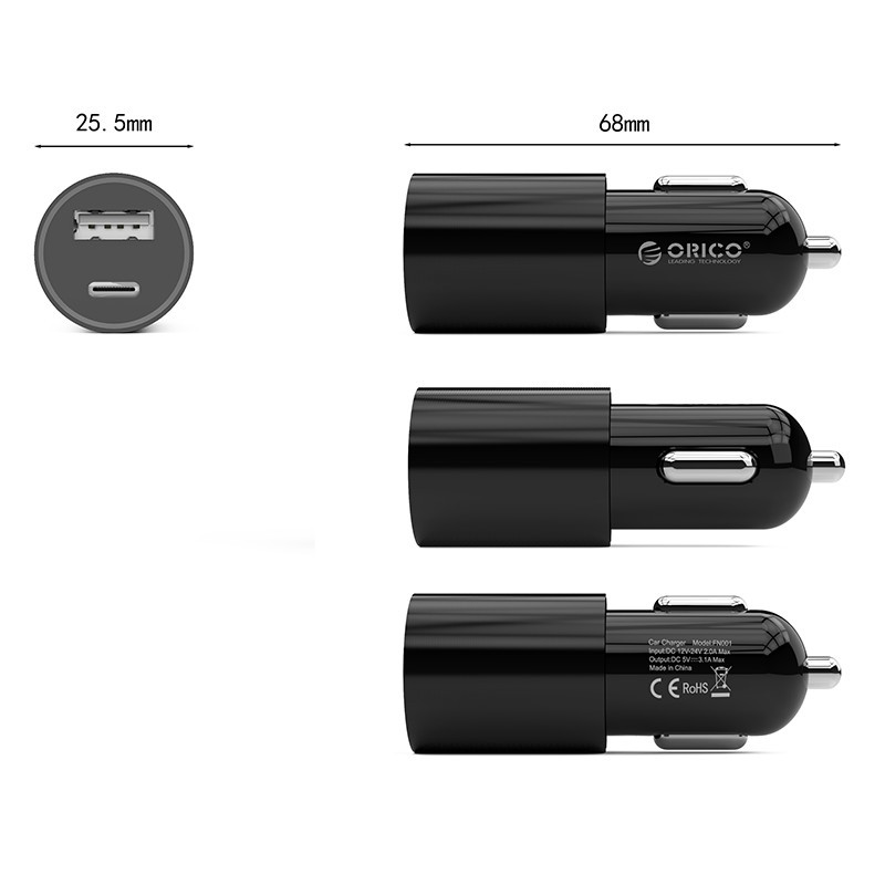 TẨU SẠC ORICO UCF-2U(usb type C + usb-A)