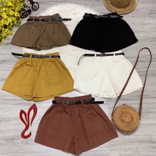 Quần sọt kaki kèm dây lưng