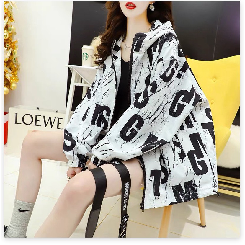 ÁO KHOÁC NỈ NỮ PHỐI HỌA TIẾT 3D ĐẸP HỢP THỜI TRANG  CHỐNG NẮNG CÀN GIÓ ĐI MƯA