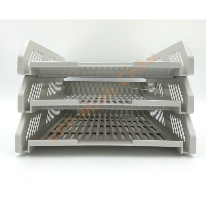 Khay Đựng Tài Liệu Nhựa Deli 3 Tầng 9209 - Loại Nằm Ngang