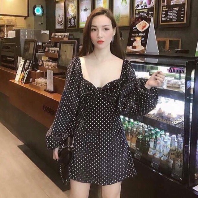 Đầm bi đen tay dài phồng | BigBuy360 - bigbuy360.vn
