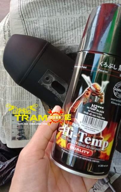 Sơn Xịt Chịu Nhiệt H2 Samurai - H660 Noto Paint Màu Đen chuyên dùng cho Pô Xe
