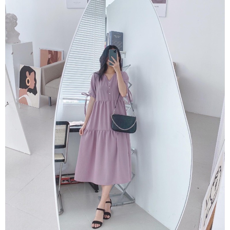 váy baby doll cổ V dài | BigBuy360 - bigbuy360.vn