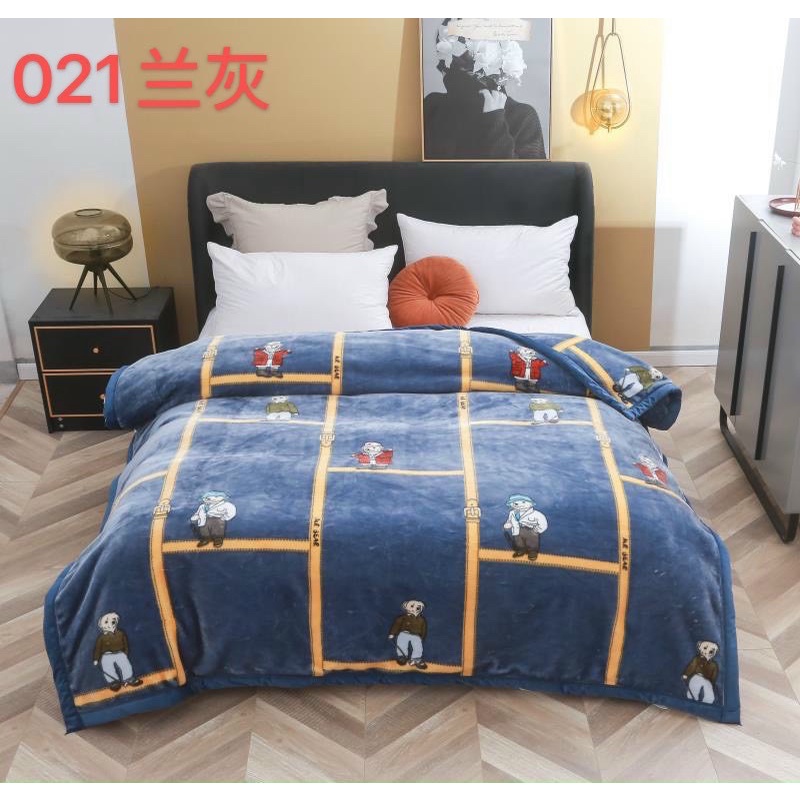 Chăn mền Bông tuyết nhung dày 2 lớp 3 kg, kt 200 * 220cm