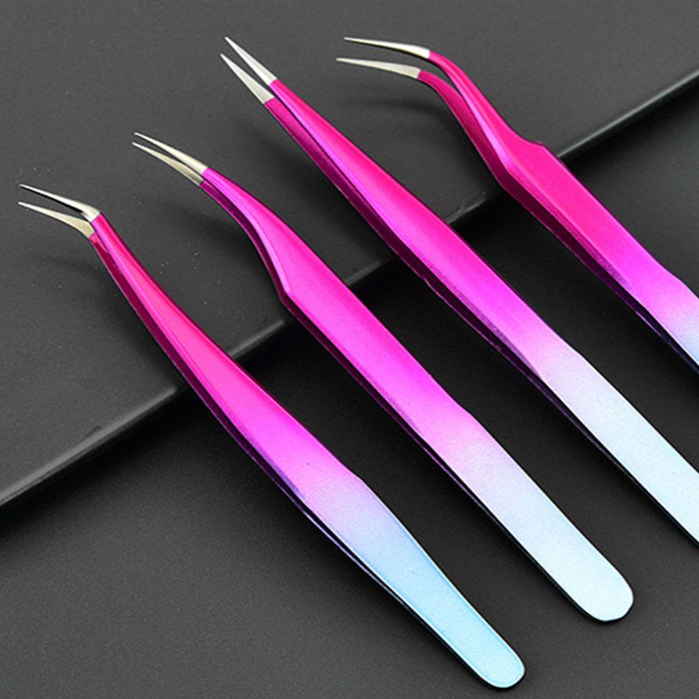 Nhíp Gắp Lông Mi Giả Bằng Thép Không Gỉ Hai Màu Sắc Tuyến Tính