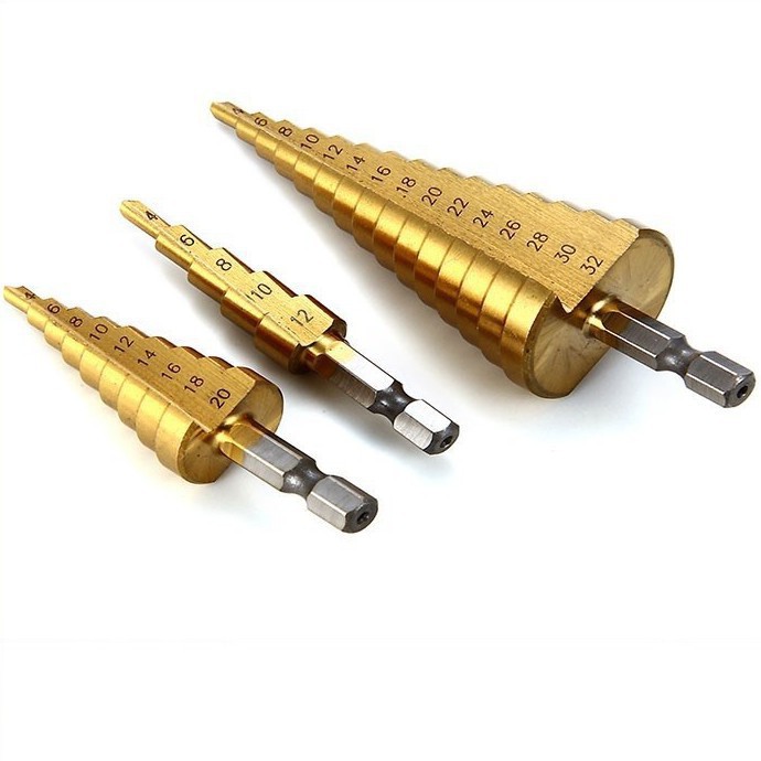 Bộ 3 mũi khoan tháp xoắn HSS 4-32mm khoan kim loại, sắt, nhôm, tôn