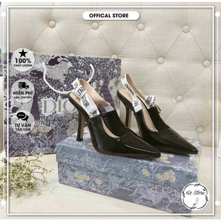 👠👟 Sandal jadior đen nơ quai sau gót nhọn cao fullbox ⚡