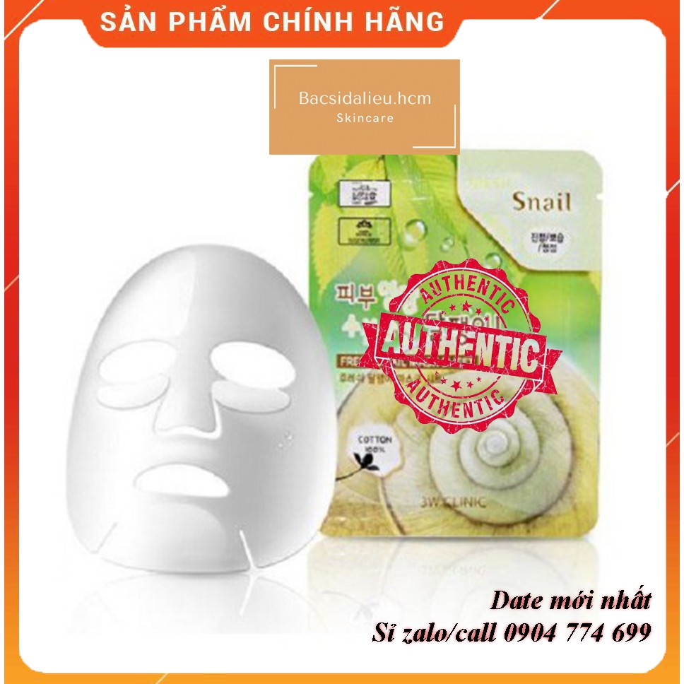 Mặt Nạ Dưỡng Da Ốc Sên Hàn Quốc 3W Clinic Snail 23ml