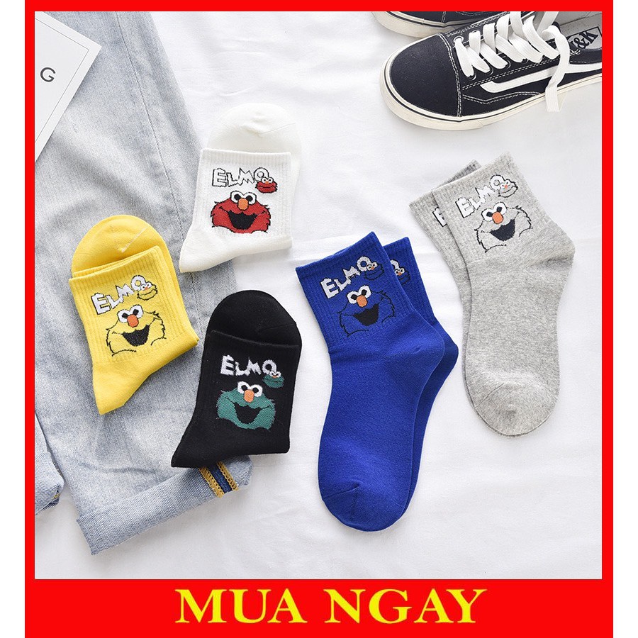 Vớ tất unisex nam nữ cổ cao họa tiết hoạt hình Elmo cực đẹp TN83