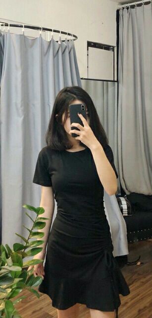 Đầm Rút Bên Đuôi Cá - có Hình thật - A2DDC