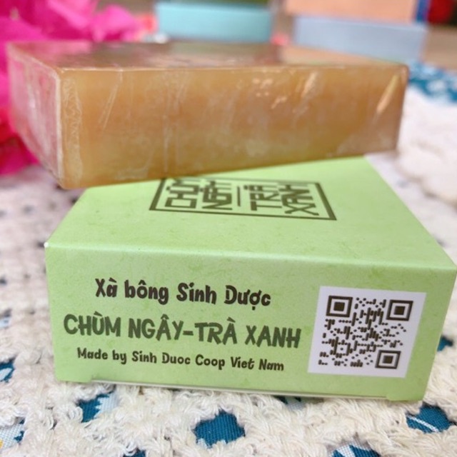 Xà bông chùm ngây trà xanh Sinh dược organic - giảm mụn, trắng da, thư giãn, khử mùi, an toàn cho bé và mẹ