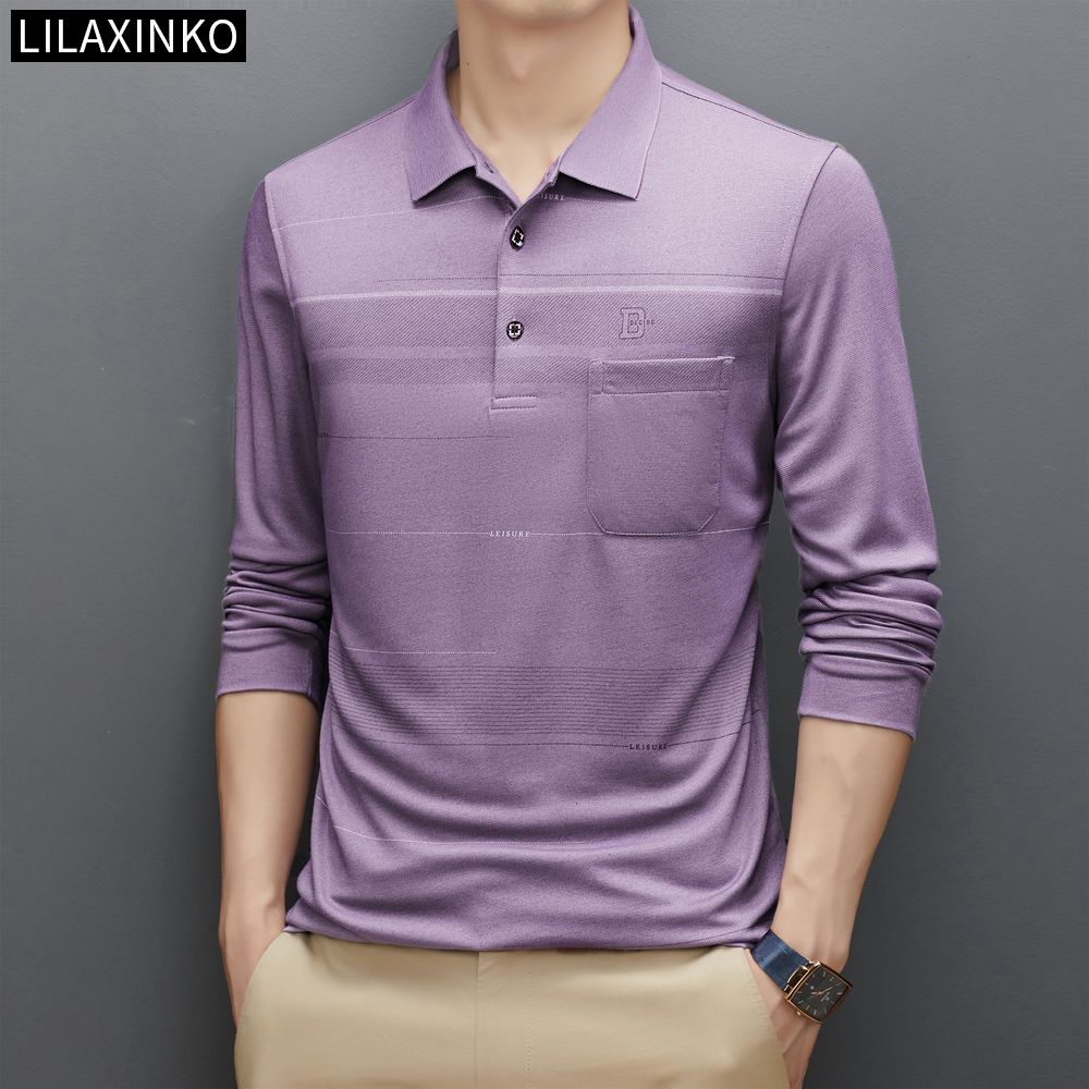 Áo Thun Polo Cotton Tay Dài Kẻ Sọc 3 Màu Thời Trang Thu Đông Cho Nam