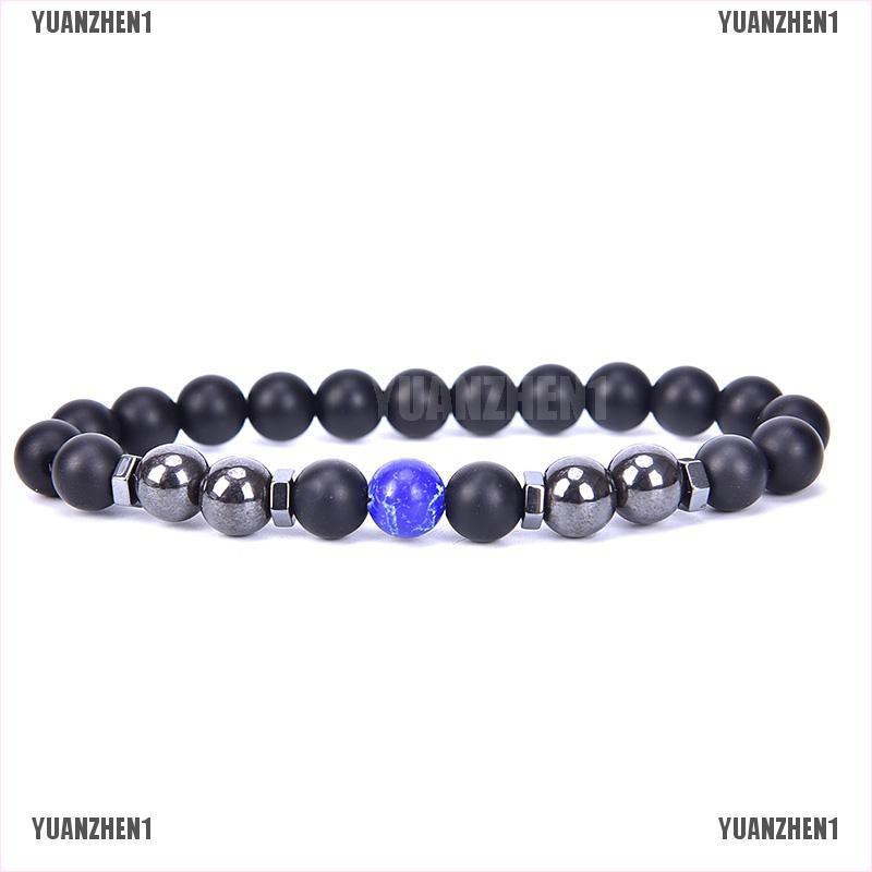 Vòng Tay Hạt Đá Hematite Màu Đen Từ Tính Chăm Sóc Sức Khỏe YUANZHEN1