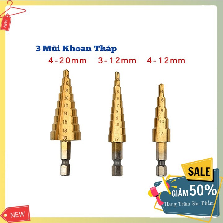 3 mũi khoan bước 4-20mm TITANIUM khoan sắt, gỗ, tôn…