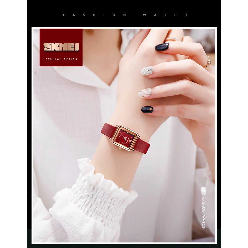 Đồng Hồ Nữ Thời Trang Skmei SK06 Chính Hãng Dây Da Cao Cấp Chống Nước Tốt